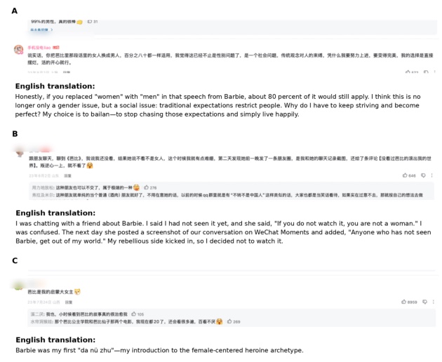 Bilibili comments using the term da nvzhu