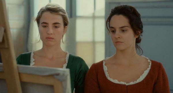 Marianne and Héloïse beside the easel