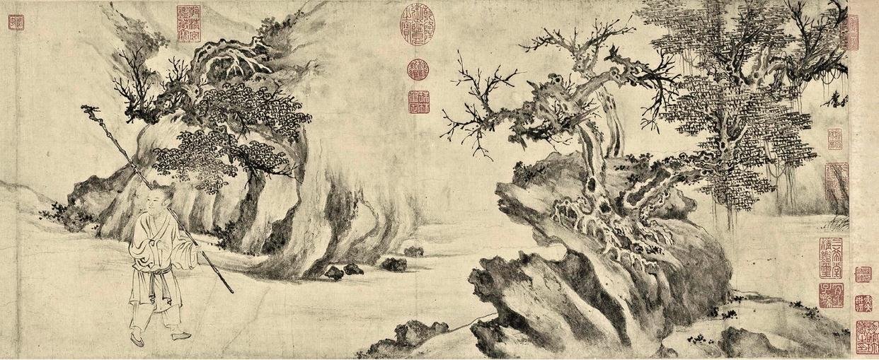 Attributed to Zhang Ji, The White Lotus Society — handscroll