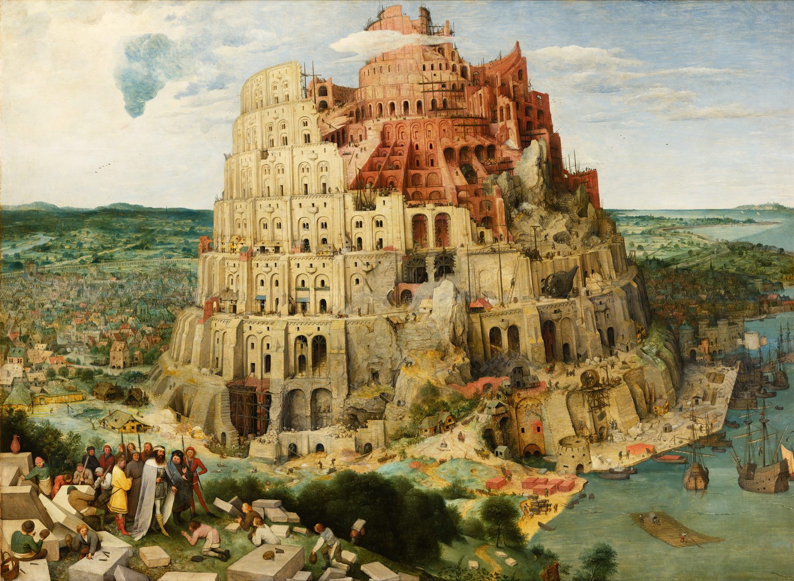Pieter Bruegel the Elder, The Tower of Babel: the great tower rising over the port